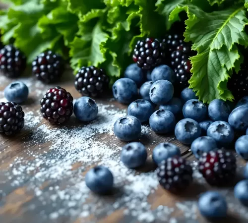 Produkty sezonowe w diecie: jeżyny, borówki, jarmuż